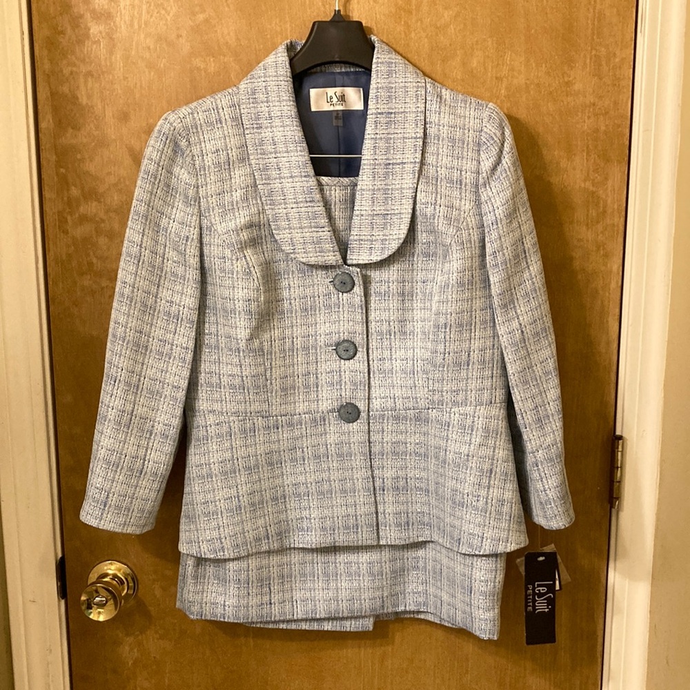 Blue Skirt Suit Set